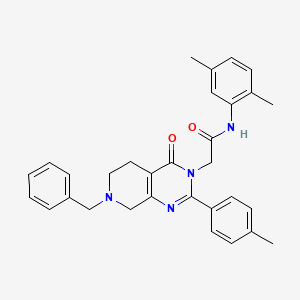 2-(7-benzyl-4-oxo-2-(p-tolyl)-5,6,7,8-tetrahydropyrido[3,4-d]pyrimidin-3(4H)-yl)-N-(2,5-dimethylphenyl)acetamide