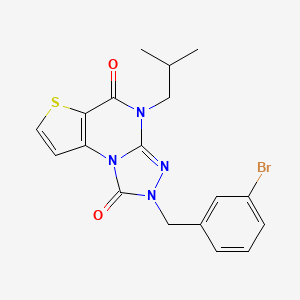 molecular formula C18H17BrN4O2S B2945688 2-(3-bromobenzyl)-4-isobutylthieno[2,3-e][1,2,4]triazolo[4,3-a]pyrimidine-1,5(2H,4H)-dione CAS No. 1358732-29-2