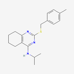 molecular formula C19H25N3S B2945689 N-isopropyl-2-[(4-methylbenzyl)sulfanyl]-5,6,7,8-tetrahydro-4-quinazolinamine CAS No. 338776-84-4