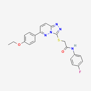 molecular formula C21H18FN5O2S B2945691 2-((6-(4-乙氧基苯基)-[1,2,4]三唑并[4,3-b]哒嗪-3-基)硫代)-N-(4-氟苯基)乙酰胺 CAS No. 894060-47-0