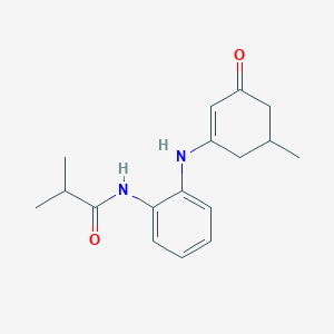 molecular formula C17H22N2O2 B2945695 2-methyl-N-{2-[(5-methyl-3-oxo-1-cyclohexenyl)amino]phenyl}propanamide CAS No. 1020252-25-8