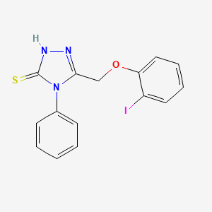 molecular formula C15H12IN3OS B2945696 5-[(2-碘苯氧基)甲基]-4-苯基-4H-1,2,4-三唑-3-硫醇 CAS No. 345989-01-7
