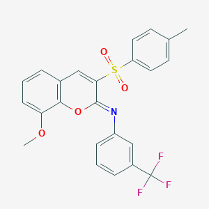 (Z)-N-(8-methoxy-3-tosyl-2H-chromen-2-ylidene)-3-(trifluoromethyl)aniline