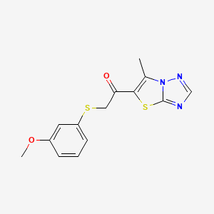 2-[(3-Methoxyphenyl)sulfanyl]-1-(6-methyl[1,3]thiazolo[3,2-b][1,2,4]triazol-5-yl)-1-ethanone