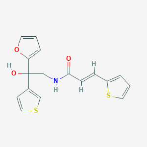 molecular formula C17H15NO3S2 B2945713 (E)-N-(2-(furan-2-yl)-2-hydroxy-2-(thiophen-3-yl)ethyl)-3-(thiophen-2-yl)acrylamide CAS No. 2035008-41-2