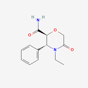 (2S,3R)-4-Ethyl-5-oxo-3-phenylmorpholine-2-carboxamide