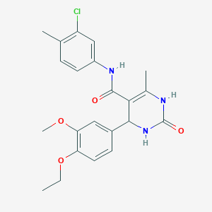 molecular formula C22H24ClN3O4 B2945734 N-(3-氯-4-甲基苯基)-4-(4-乙氧基-3-甲氧基苯基)-6-甲基-2-氧代-1,2,3,4-四氢嘧啶-5-甲酰胺 CAS No. 905791-18-6