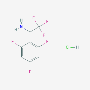 molecular formula C8H6ClF6N B2945745 2,2,2-三氟-1-(2,4,6-三氟苯基)乙胺盐酸盐 CAS No. 1461713-55-2