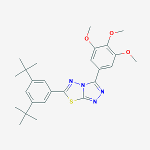 molecular formula C26H32N4O3S B294576 6-(3,5-Ditert-butylphenyl)-3-(3,4,5-trimethoxyphenyl)[1,2,4]triazolo[3,4-b][1,3,4]thiadiazole 