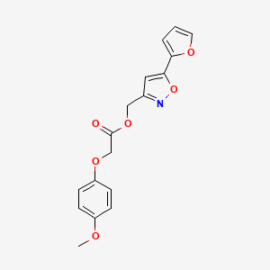 molecular formula C17H15NO6 B2945760 (5-(Furan-2-yl)isoxazol-3-yl)methyl 2-(4-methoxyphenoxy)acetate CAS No. 1105202-04-7