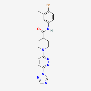 molecular formula C19H20BrN7O B2945763 1-(6-(1H-1,2,4-triazol-1-yl)pyridazin-3-yl)-N-(4-bromo-3-methylphenyl)piperidine-4-carboxamide CAS No. 1797903-03-7