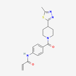 N-[4-[4-(5-Methyl-1,3,4-thiadiazol-2-yl)piperidine-1-carbonyl]phenyl]prop-2-enamide