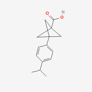 molecular formula C15H18O2 B2945771 3-(4-Propan-2-ylphenyl)bicyclo[1.1.1]pentane-1-carboxylic acid CAS No. 2287287-18-5