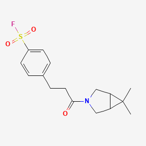 molecular formula C16H20FNO3S B2945773 4-[3-(6,6-Dimethyl-3-azabicyclo[3.1.0]hexan-3-yl)-3-oxopropyl]benzenesulfonyl fluoride CAS No. 2248979-59-9