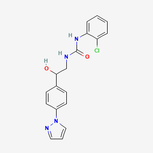 molecular formula C18H17ClN4O2 B2945777 1-(2-Chlorophenyl)-3-[2-hydroxy-2-(4-pyrazol-1-ylphenyl)ethyl]urea CAS No. 2415523-61-2