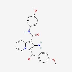 molecular formula C24H21N3O4 B2945779 2-氨基-3-(4-甲氧基苯甲酰基)-N-(4-甲氧基苯基)吲哚并[1,2-c]喹唑啉-1-甲酰胺 CAS No. 903313-24-6