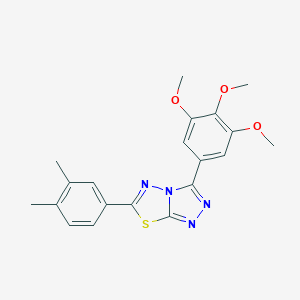 molecular formula C20H20N4O3S B294578 6-(3,4-Dimethylphenyl)-3-(3,4,5-trimethoxyphenyl)[1,2,4]triazolo[3,4-b][1,3,4]thiadiazole 
