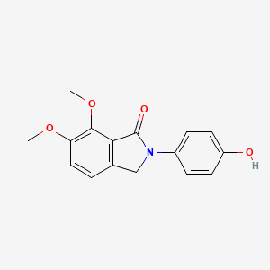 molecular formula C16H15NO4 B2945794 2-(4-Hydroxyphenyl)-6,7-dimethoxyisoindolin-1-one CAS No. 313705-04-3