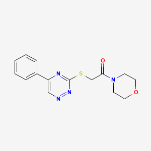 molecular formula C15H16N4O2S B2945795 1-(Morpholin-4-yl)-2-[(5-phenyl-1,2,4-triazin-3-yl)sulfanyl]ethanone CAS No. 941001-95-2