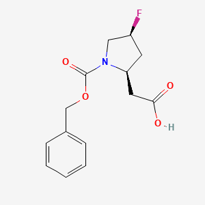 2-[(2R,4S)-4-Fluoro-1-phenylmethoxycarbonylpyrrolidin-2-yl]acetic acid