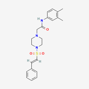 N-(3,4-dimethylphenyl)-2-[4-[(E)-2-phenylethenyl]sulfonylpiperazin-1-yl]acetamide