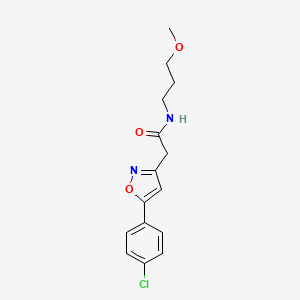 molecular formula C15H17ClN2O3 B2945806 2-(5-(4-chlorophenyl)isoxazol-3-yl)-N-(3-methoxypropyl)acetamide CAS No. 953154-67-1