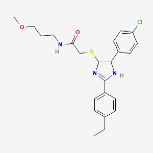 2-((5-(4-chlorophenyl)-2-(4-ethylphenyl)-1H-imidazol-4-yl)thio)-N-(3-methoxypropyl)acetamide