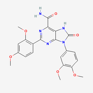 molecular formula C22H21N5O6 B2945816 2-(2,4-dimethoxyphenyl)-9-(3,4-dimethoxyphenyl)-8-oxo-8,9-dihydro-7H-purine-6-carboxamide CAS No. 906153-60-4