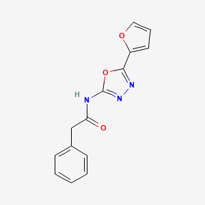molecular formula C14H11N3O3 B2945820 N-(5-(furan-2-yl)-1,3,4-oxadiazol-2-yl)-2-phenylacetamide CAS No. 851095-57-3