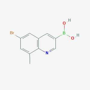 molecular formula C10H9BBrNO2 B2945823 6-Bromo-8-methylquinoline-3-boronic acid CAS No. 2377609-15-7