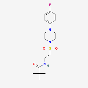 molecular formula C17H26FN3O3S B2945826 N-(2-((4-(4-fluorophenyl)piperazin-1-yl)sulfonyl)ethyl)pivalamide CAS No. 897618-42-7