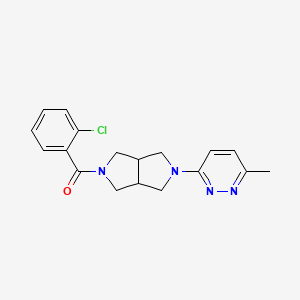 molecular formula C18H19ClN4O B2945829 (2-Chlorophenyl)-[2-(6-methylpyridazin-3-yl)-1,3,3a,4,6,6a-hexahydropyrrolo[3,4-c]pyrrol-5-yl]methanone CAS No. 2415555-22-3