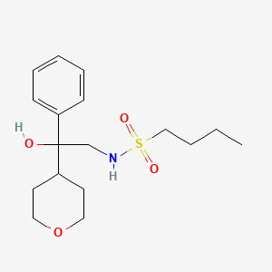N-(2-hydroxy-2-phenyl-2-(tetrahydro-2H-pyran-4-yl)ethyl)butane-1-sulfonamide