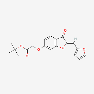 molecular formula C19H18O6 B2945843 (Z)-tert-butyl 2-((2-(furan-2-ylmethylene)-3-oxo-2,3-dihydrobenzofuran-6-yl)oxy)acetate CAS No. 620547-93-5