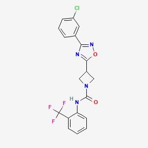 molecular formula C19H14ClF3N4O2 B2945857 3-(3-(3-氯苯基)-1,2,4-恶二唑-5-基)-N-(2-(三氟甲基)苯基)氮杂环丁-1-甲酰胺 CAS No. 1351591-18-8