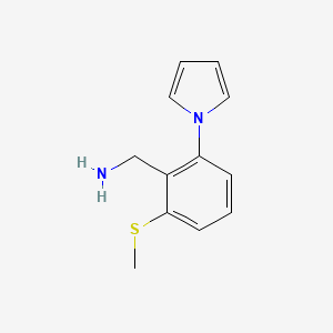 [2-(methylsulfanyl)-6-(1H-pyrrol-1-yl)phenyl]methanamine