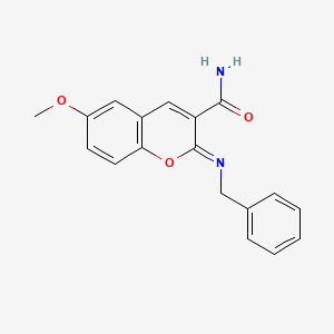2-(benzylimino)-6-methoxy-2H-chromene-3-carboxamide