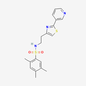 molecular formula C19H21N3O2S2 B2945865 2,4,5-trimethyl-N-(2-(2-(pyridin-3-yl)thiazol-4-yl)ethyl)benzenesulfonamide CAS No. 863511-87-9