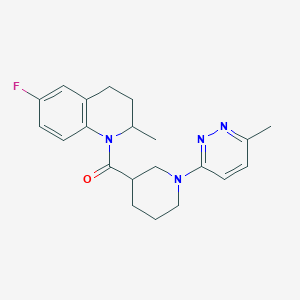 molecular formula C21H25FN4O B2945866 (6-fluoro-2-methyl-3,4-dihydroquinolin-1(2H)-yl)(1-(6-methylpyridazin-3-yl)piperidin-3-yl)methanone CAS No. 2309539-53-3