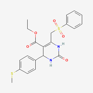 molecular formula C21H22N2O5S2 B2945868 ethyl 6-(benzenesulfonylmethyl)-4-(4-methylsulfanylphenyl)-2-oxo-3,4-dihydro-1H-pyrimidine-5-carboxylate CAS No. 866340-19-4