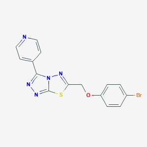 molecular formula C15H10BrN5OS B294587 6-[(4-Bromophenoxy)methyl]-3-(4-pyridinyl)[1,2,4]triazolo[3,4-b][1,3,4]thiadiazole 