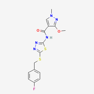 N-(5-((4-fluorobenzyl)thio)-1,3,4-thiadiazol-2-yl)-3-methoxy-1-methyl-1H-pyrazole-4-carboxamide