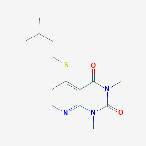 molecular formula C14H19N3O2S B2945876 5-(isopentylthio)-1,3-dimethylpyrido[2,3-d]pyrimidine-2,4(1H,3H)-dione CAS No. 900005-13-2