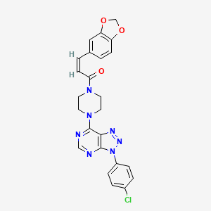 (Z)-3-(benzo[d][1,3]dioxol-5-yl)-1-(4-(3-(4-chlorophenyl)-3H-[1,2,3]triazolo[4,5-d]pyrimidin-7-yl)piperazin-1-yl)prop-2-en-1-one