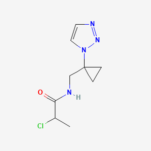 molecular formula C9H13ClN4O B2945891 2-Chloro-N-[[1-(triazol-1-yl)cyclopropyl]methyl]propanamide CAS No. 2411193-85-4