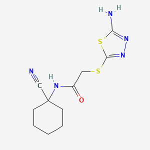 molecular formula C11H15N5OS2 B2945892 2-[(5-amino-1,3,4-thiadiazol-2-yl)sulfanyl]-N-(1-cyanocyclohexyl)acetamide CAS No. 848905-08-8