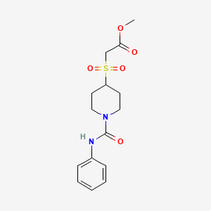 Methyl 2-((1-(phenylcarbamoyl)piperidin-4-yl)sulfonyl)acetate
