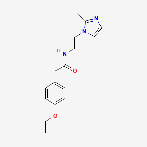 molecular formula C16H21N3O2 B2945899 2-(4-ethoxyphenyl)-N-(2-(2-methyl-1H-imidazol-1-yl)ethyl)acetamide CAS No. 1286725-41-4