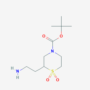 B2945904 tert-Butyl 2-(2-aminoethyl)thiomorpholine-4-carboxylate 1,1-dioxide CAS No. 1784378-85-3