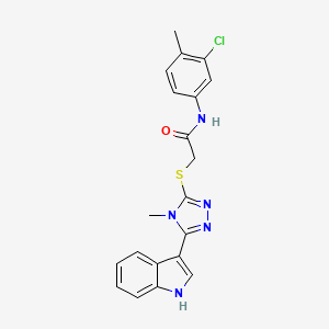 2-((5-(1H-indol-3-yl)-4-methyl-4H-1,2,4-triazol-3-yl)thio)-N-(3-chloro-4-methylphenyl)acetamide